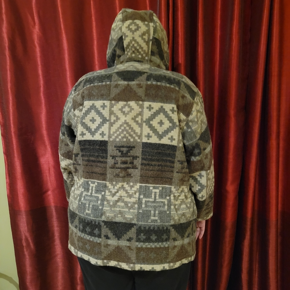 Brown Fairisle Coat Large - Picture 3 of 5